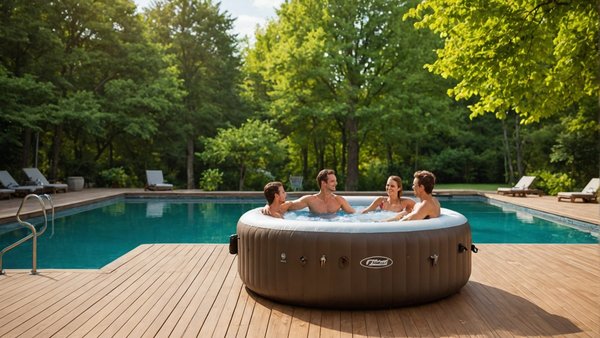 Transformez votre spa gonflable avec une belle terrasse bois